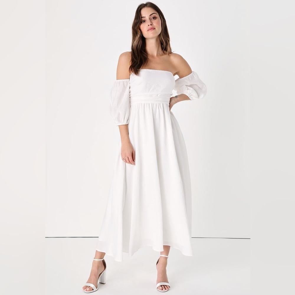 Idyllic Inspiration Off Shoulder Maxi Dress